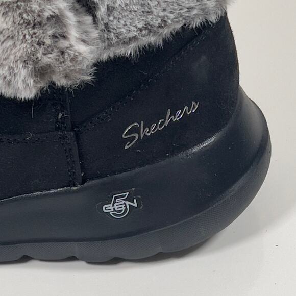 Skechers On the Go Joy Gen 5 GOGA Mat Air Cooled Faux Fur Blk Ankle Boots Wom 10 - Picture 6 of 13